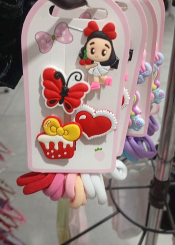 Renkli Elastik Çocuk Saç Bantları ve Tokalar - Görsel 2