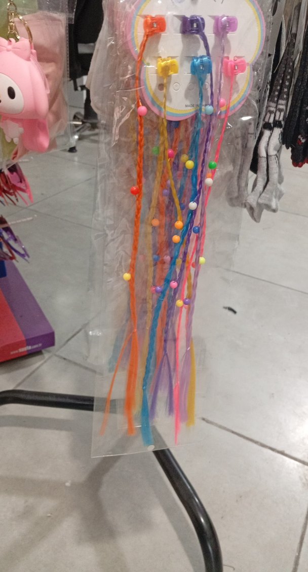 Renkli Püsküllü bonçuklu Çocuk Saç Tokası - Görsel 3