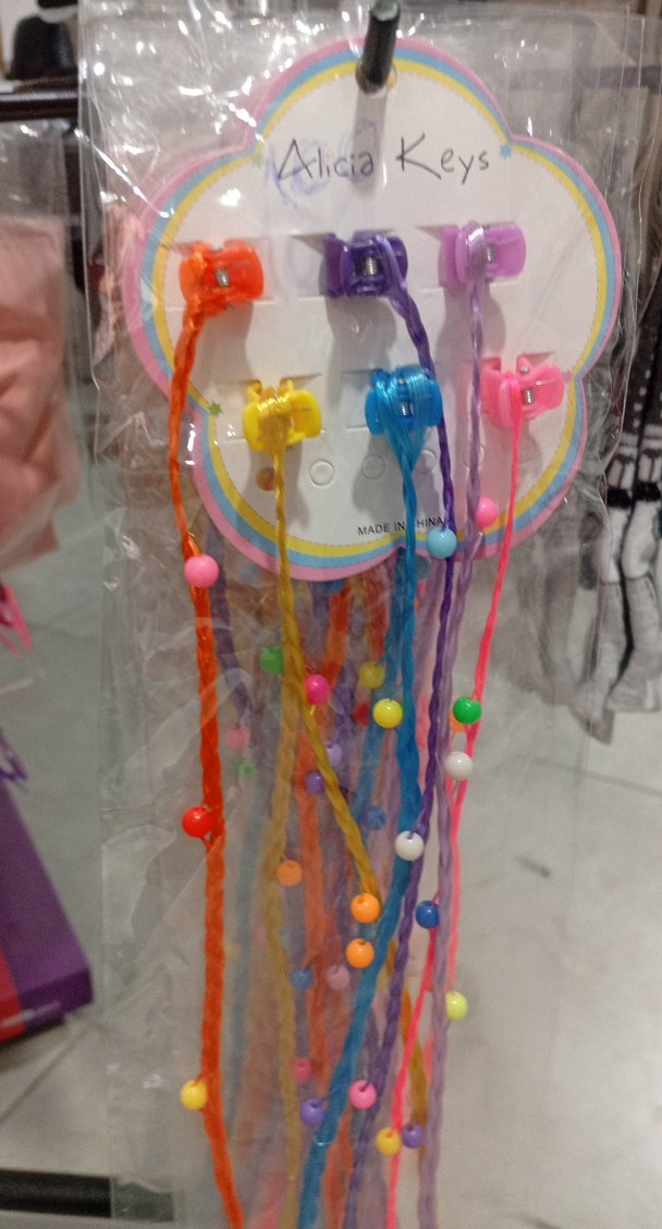 Renkli Püsküllü bonçuklu Çocuk Saç Tokası - Görsel 2