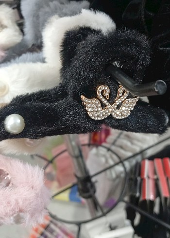 Renkli Kürklü Kadın Saç Tokaları - Görsel 5