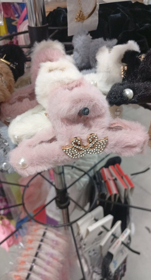 Renkli Kürklü Kadın Saç Tokaları - Görsel 2