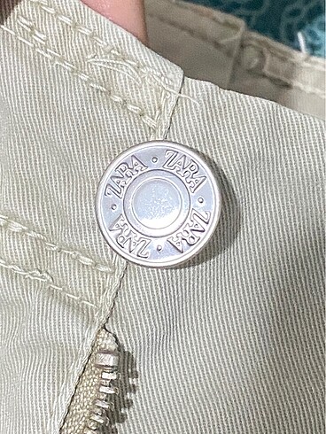 zara haki wide leg kargo pantolon - Görsel 4