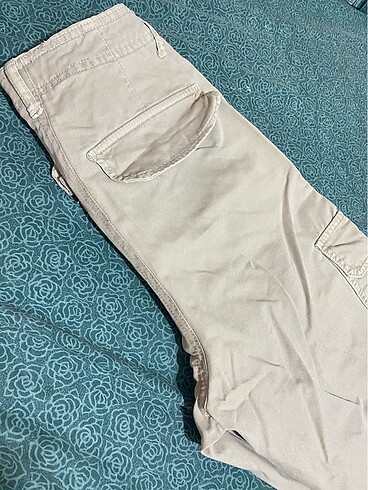 zara haki wide leg kargo pantolon - Görsel 2