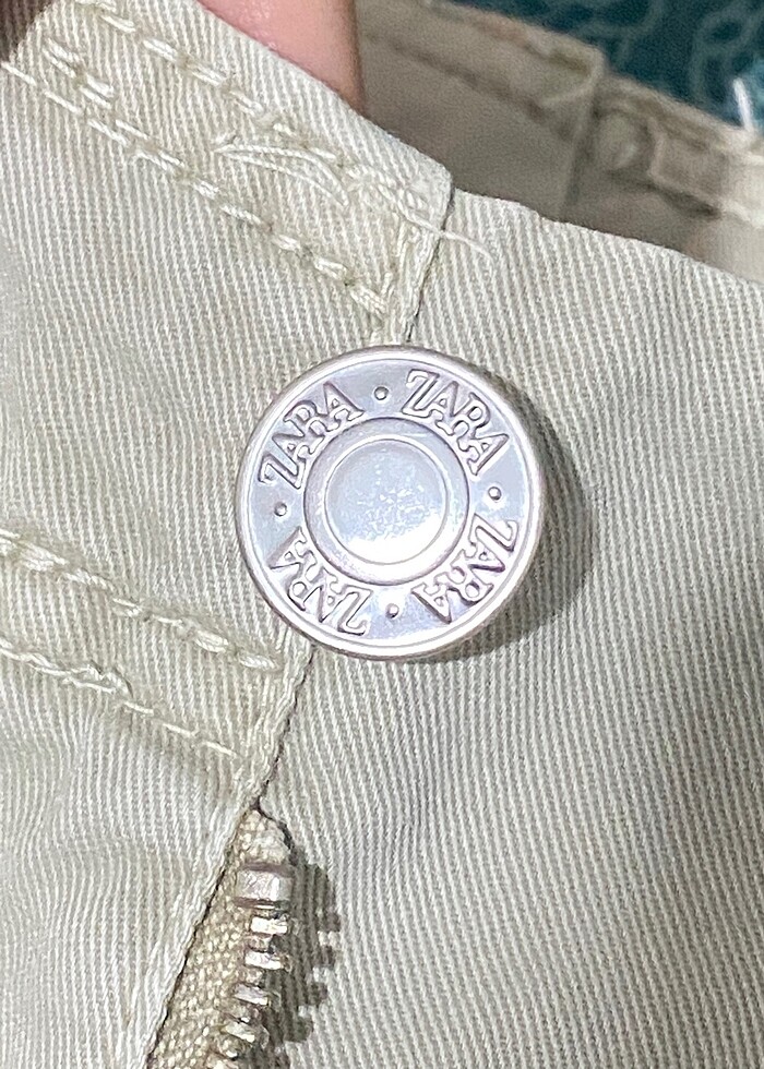 zara haki wide leg kargo pantolon - Görsel 4