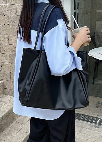 Zara Kaliteli Suni Deri Pinterest Model Büyük Boy Çanta