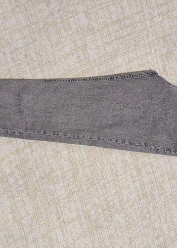 Gri Bağcıklı Midi Kadın Kot Pantolon - Görsel 3