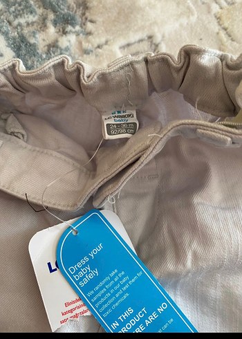 Bej Erkek Çocuk Kemerli Denim Pantolon - Görsel 2