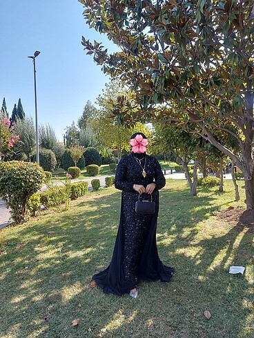 Siyah payetli abiye