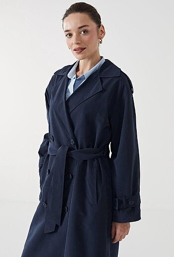 LC Waikiki LCW Modest Lacivert Trençkot