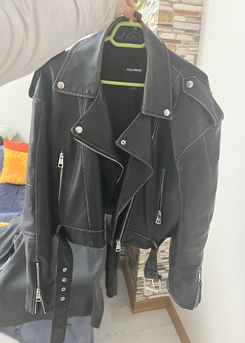 Siyah Kadın Deri Biker Ceket