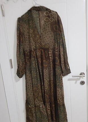 kahverengi sifon elbise
