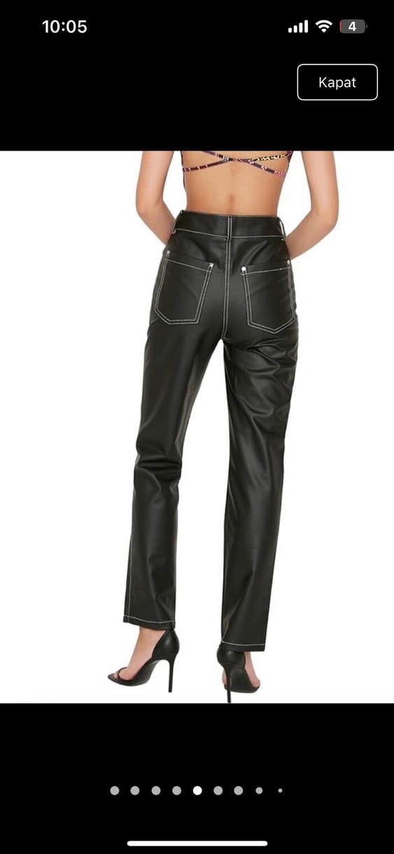 Kadın Deri pantolon - Görsel 3