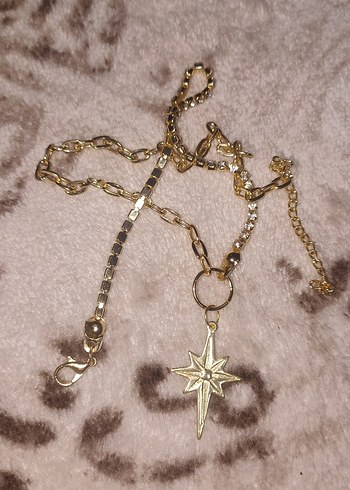 Uzun Zincirli Parlak Altın Kadın Kolye - Görsel 2