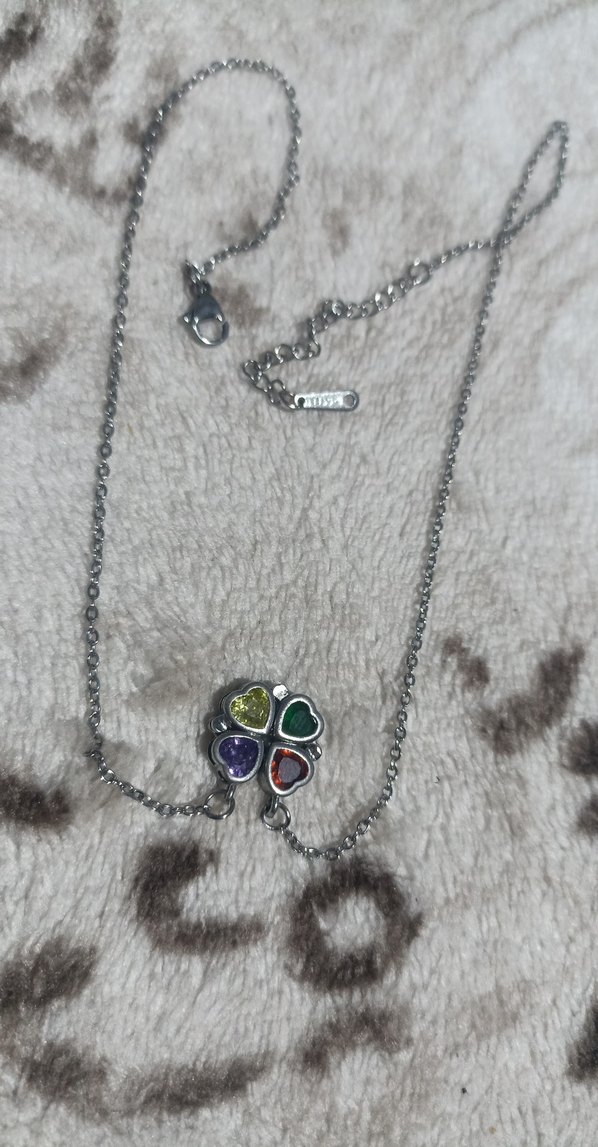 Renkli Kalp Detaylı Uzun Zincir Kolye - Görsel 3