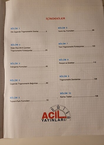 acil matematik trigonometri ayt fasikul