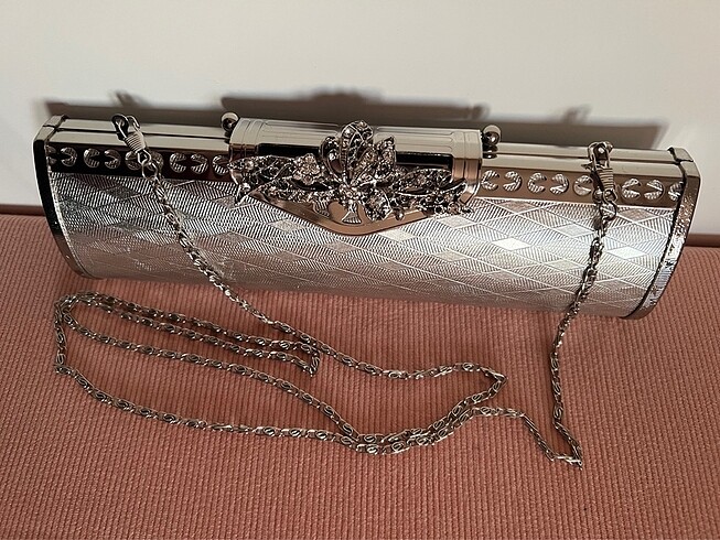  Beden beyaz Renk Abiye Clutch El çantası