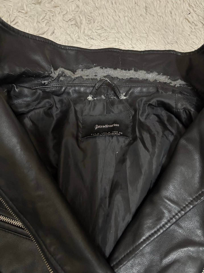 Siyah Biker Deri Ceket - Görsel 2