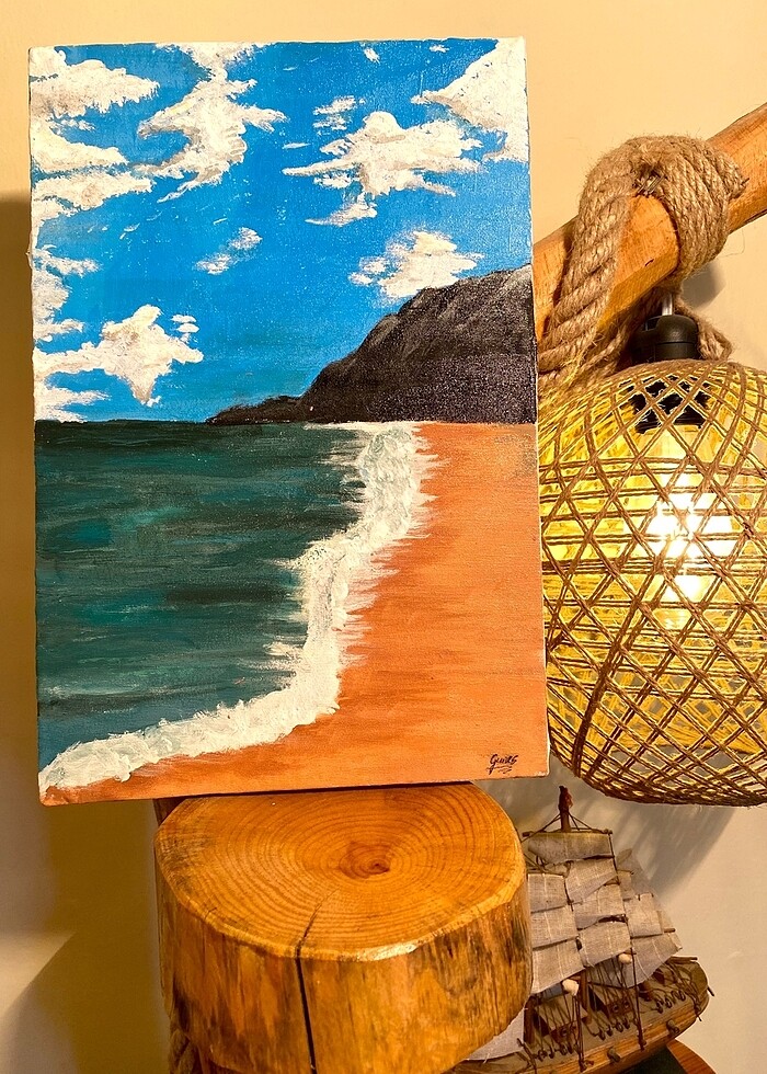 Akrilik boyalı tuval çalışması - Görsel 2