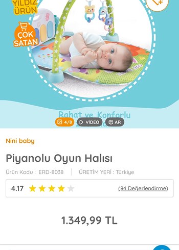  Nini Baby Çok Satan Piyanolu Oyun Halısı