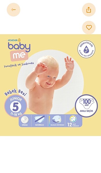 Baby me 5 numara 100 adet bebek bezi