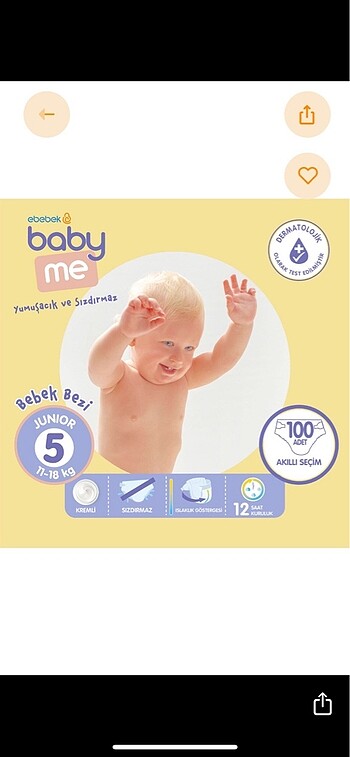Baby me bebek bezi 5 numara