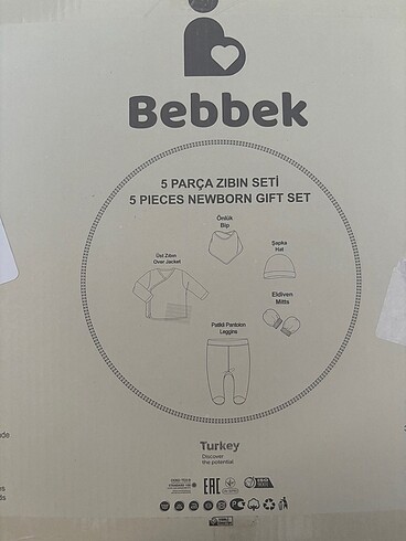 Yenidoğan Beden beyaz Renk Hello baby bebbek 5 li hastane çıkışı
