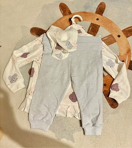 1 Yaş Beden çeşitli Renk Aziz bebe kışlık 3 lü set