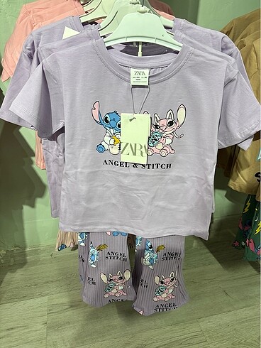 Stitch İspanyol paça Taytlı set