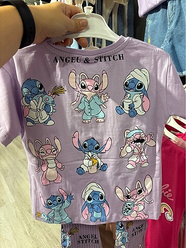 6 Yaş Beden Stitch İspanyol paça Taytlı set