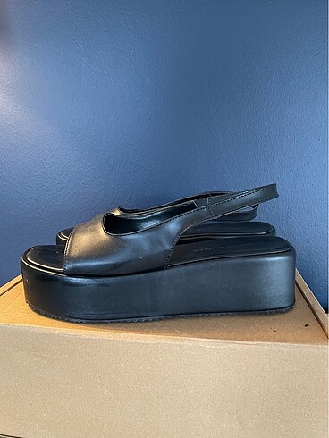 Sıfır siyah platform sandalet - Görsel 5