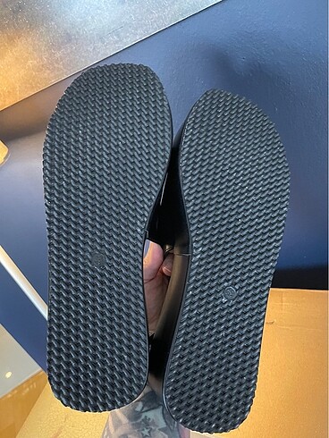 Sıfır siyah platform sandalet - Görsel 7