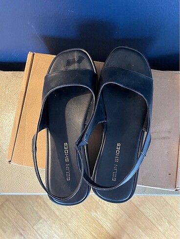 Sıfır siyah platform sandalet - Görsel 9