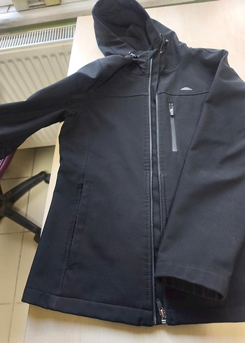 Siyah Kapüşonlu Fermuarlı  Kayak Ceketi - Görsel 2