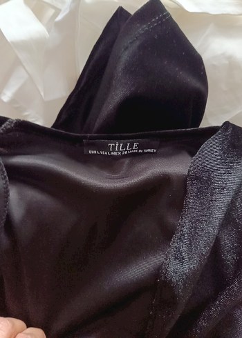 Uzun Siyah Drapeli Gotik Kadın Abiye Elbise - Görsel 2