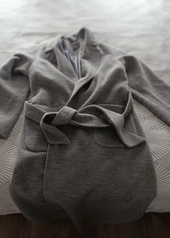 Gri Uzun Keten kaban - Görsel 2