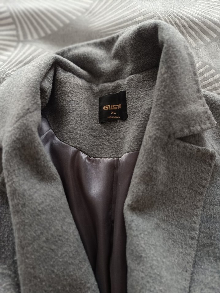 Gri Uzun Keten kaban - Görsel 3