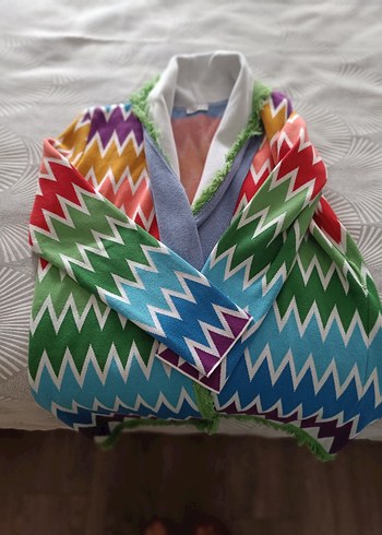 Bohem Çok Renkli Batik Desenli hirka - Görsel 2