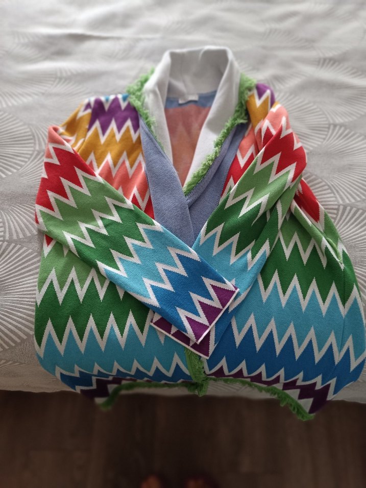 Bohem Çok Renkli Batik Desenli hirka - Görsel 2