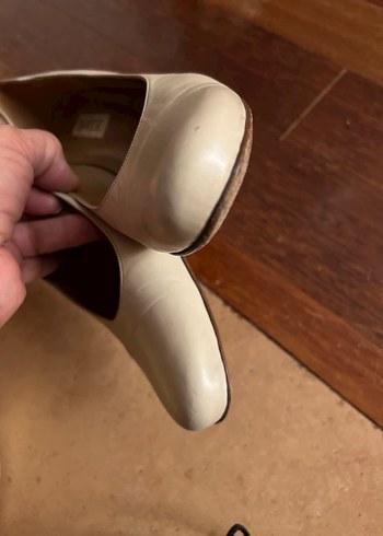 38 Beden Bej Deri Kadın Klasik Topuklu Ayakkabı