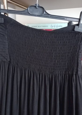 Siyah  Straplez Uzun Kadın Elbise - Görsel 5