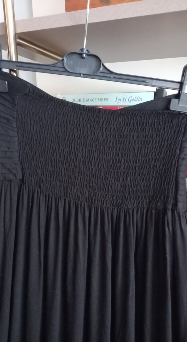 Siyah  Straplez Uzun Kadın Elbise - Görsel 5