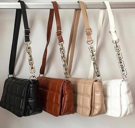 Kapitone desenli zincir detaylı omuz çantası ayarlanabilir askıl