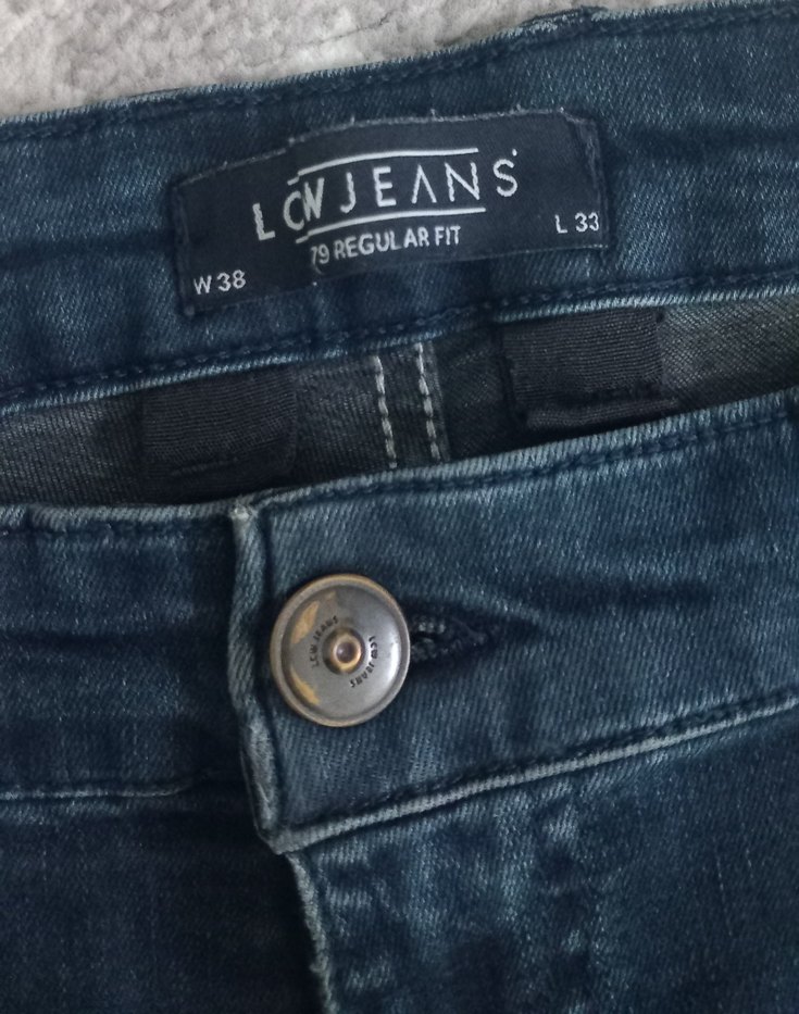 Erkek Lacivert Kemerli Regular Fit Kot Pantolon - Görsel 3