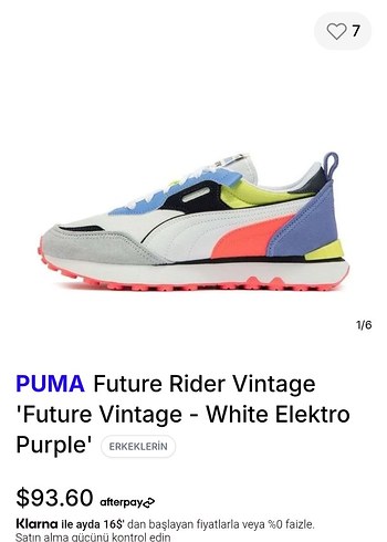 Puma Future Rider Vintage Renkli Spor Ayakkabi