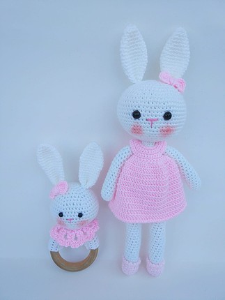 Diğer Amigurumi tavşan ve dişlik oyuncak