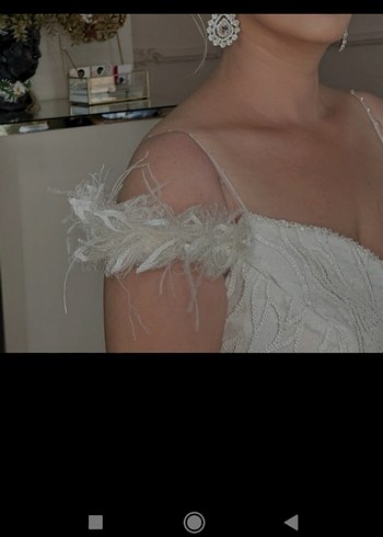 Beyaz V Yakalı Denizkızı Gelinlik - Görsel 10