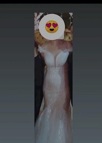 Beyaz V Yakalı Denizkızı Gelinlik - Görsel 6