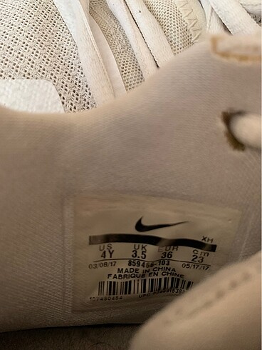 36 Beden beyaz Renk nike basketbol ayakkabisi