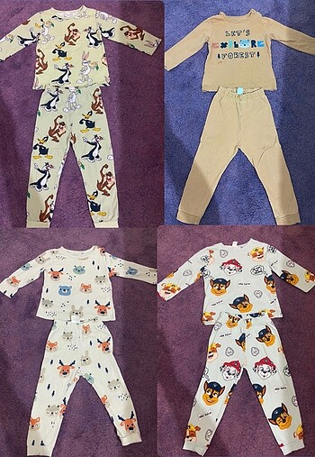 4lü erkek bebek pijama takımları