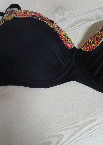 boncuk işlemeli Detaylı Çok Renkli Kadın Bikini Üstü - Görsel 2
